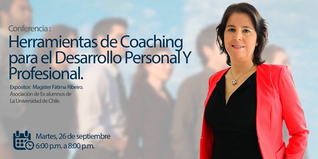 Cartaz da conferência de Fátima Ribeiro sobre ferramentas de coaching para o desenvolvimento pessoal e profissional